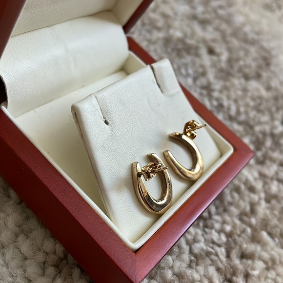 Gold Horseshoe Earrings from Rusty Brown - Picture 5 of 7